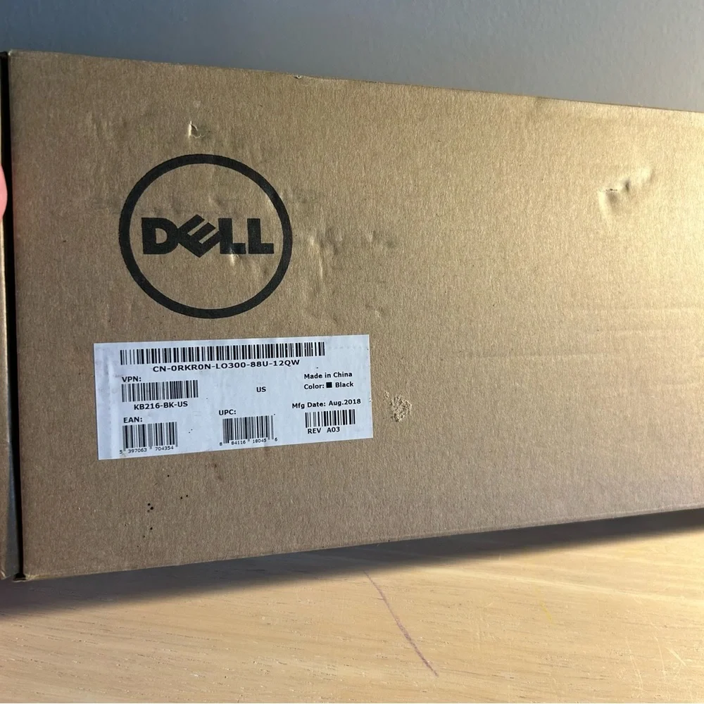 Dell Wired Slim Keyboard KB216-BK-US - Standard Desktop Multimedia USB - Black